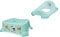 KiNDERWELT 2er Set Premium Toilettensitz und einstufiger Hocker für Kleinkinder -Funny Farm Design aquamarin - Kleine Toilette für Babys und Kleinkinder - Stabiler Hocker mit Anti-Rutsch-Funktion -