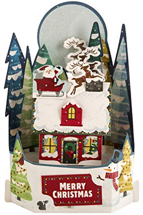 Hallmark Paper Wonder Weihnachtskarte, 3D-Pop-Up-Weihnachtsmann-Dorf-Szenen-Design
