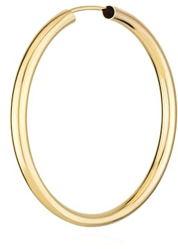 NKlaus Creole, goldene Ohrringe 333 Echtgold, 8 Karat, 40 mm, 1 Stück | Einzelner Ohrschmuck mit 2,4 mm Rohrstärke; klassisch hochglänzend