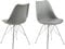 AC Design Furniture Emanuel Esszimmerstühle 4er Set, B: 48,5 x H: 85,5 x T: 54 cm, Hellgrau/Chrom, PU/Metall, 4 Stk