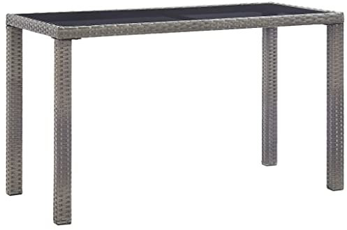 vidaXL Gartentisch, 123 x 60 x 74 cm, Polyrattan, Anthrazit