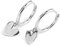 Kreolen mit niedlichem Herzanhänger für Damen Mädchen minimalistisch Sterling silber Charm baumelnd Manschette Sleeper Creolen zierlich hypoallergen Schmuck 14k Gelbgold/Weißgold vergoldet