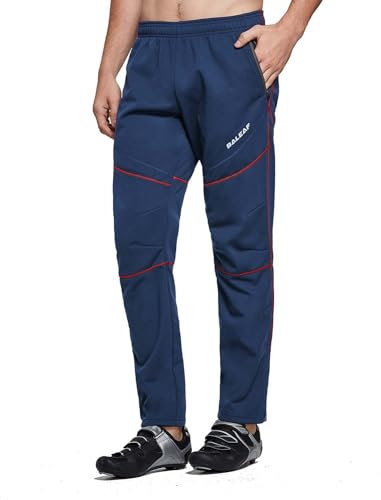 baleaf Men's Bike Pants Winter Cycling Running Gear Thermal Mountain Bicycle Cold Weather Fleece Windproof Blue M
