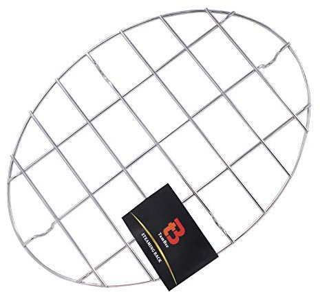 TamBee Kühlregal aus Edelstahl, zum Backen, dick, Kühlen, Grillrost, Kochgeschirr, 1 Stück (28,6 x 21 x 2 cm)