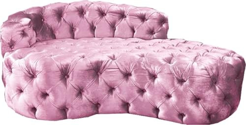 Casa Padrino Luxus Chesterfield Samt Chaiselongue Chesterfield Wohnzimmer Möbel, Farbe:Altrosa