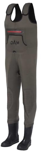 Dam Break-Point Neopren-Wathose mit Stollen, 4 mm Neopren, für Raubfischangler, Grobangeln und Kaltwassersitzungen, warm isolierte Stiefelfuß-Watausrüstung, XXL, EU 46/47, US 11/12