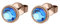 Qudo Fabero rosegold Ohrstecker Ohrringe mit Swarovski Kristallen (royal blue delite)