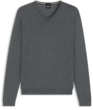 BOSS Herren Melba-P Pullover aus extrafeiner Merinowolle mit V-Ausschnitt