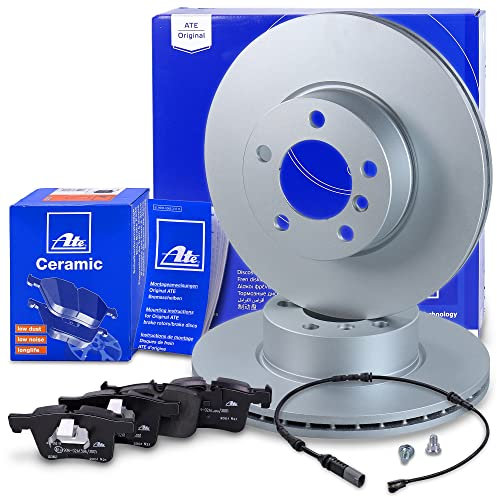 ATE Bremsenset Vorderachse inkl. Bremsscheiben vorne Ø 312 mm belüftet und Ceramic Bremsbeläge vorne + Verschleißkontakt Kompatibel mit BMW 1er, 2er, 3er, 4er