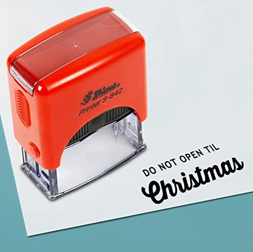 Printtoo Nicht Bis Weihnachten Öffnen Selbstfärbender Stempel Vorgefärbter Bürostempel Home Office Geschäftsausstattung 38 X 14 Mm Schwarz