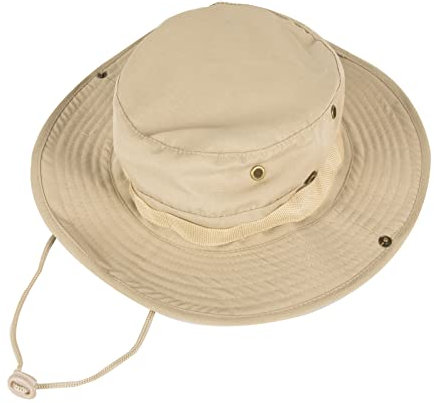 Sonnenhüte für Männer und Frauen, Fischerhut, UPF 50+, Boonie-Hut, faltbar, UV-Schutz, Wandern, Strand, Angeln, Sommer, Safari, 1 Packung, Beige, 6 3/4-6 7/8, 1er-Pack, Beige, 6 3/4-6 7/8