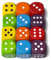 Spieltz Bunte Würfel aus Holz für Brettspiele, 16 mm, produziert in Deutschland (12 Holzwürfel W6 / D6: 2 x Gelb, 2 x Orange, 2 x Rot, 2 x Lila, 2 x Hellblau, 2 x Hellgrün)