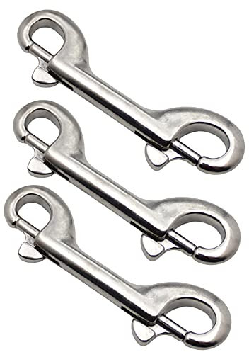 Gancho de cierre de hebilla de doble extremo, gancho de cierre de hebilla, correa de perro de buceo, accesorio para hacer bolsos, plata, 3 piezas de 115 mm