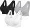 SIMIYA BH Damen ohne Bügel Bustier Damen große Brüste Schlaf BH Push up Sport BH gepolstert Bralette(Schwarz+weiß+grau,S)