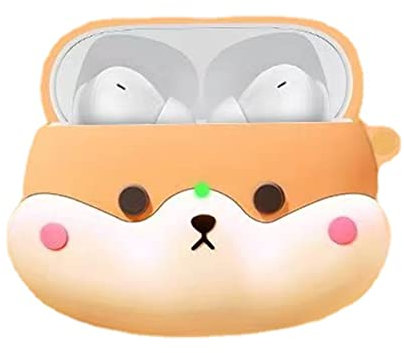 PLXBYC For Xiaomi Redmi Buds 4 Pro Earphone Case,Cute Cartoon Funny Silicone headset Protection Case For Redmi Buds 4 Pro with Hook (Shiba Inu)