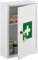 Relaxdays Medizinschrank, abschließbar, 2 Fächer, HxBxT: 32 x 21,5 x 9,5 cm, für Medikamente, Arzneischrank, weiß/grün