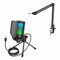 FIFINE Gaming Mikrofon mit Arm, USB Microphone mit Mikrofon Einstellbarer Ständer und Mikrofonclip DREI Kabelbinder, PC Mikrofone für Streaming Podcast Studio (A6V+ BM63)