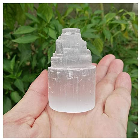 ENPAP Weiße s-Punkt-Selenit-Lampe TowerStones for, natürliche Dekoration (Größe: 60-70 mm) xingyong