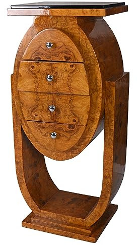 Art Deco Kommode Lyra Schrank Wäschekommode 20er Jahre Möbel Wurzelholz 50x27 cm cat009 Palazzo Exklusiv
