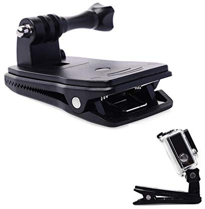SHULLIN Backpack Strap Mount - Quick Clip 360° Rotational Action Cam Mount for GoPro Hero 4/3+/3/2