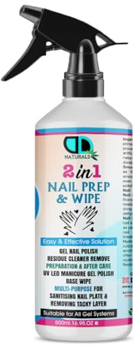 Prep + Wipe Gel Nail Polish Residue Cleaner Remover, Preparation & After Care, UV LED Manicure Gel Polish Base Wipe, Multi-Purpose for Sanitising Nail Plate 500ML SPRAY