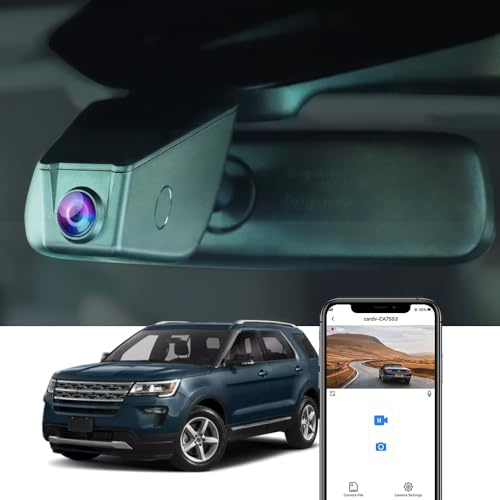 Fitcamx Dashcam 4K Kompatibel mit Ford Explorer 2011-2023 5th Gen 6th Gen (HD2-6070), OEM Autokamera UHD 2160P Video WiFi, Loop-Aufnahm, G-Sensor, WDR Dashcam mit akku, Plug & Play, 64GB Karte