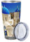 ZaKhs Santorini Isolierbecher mit Deckel und Strohhalm, Motiv: griechische Insel, Meerblick, 590 ml, Edelstahl, Reisebecher für Damen und Herren