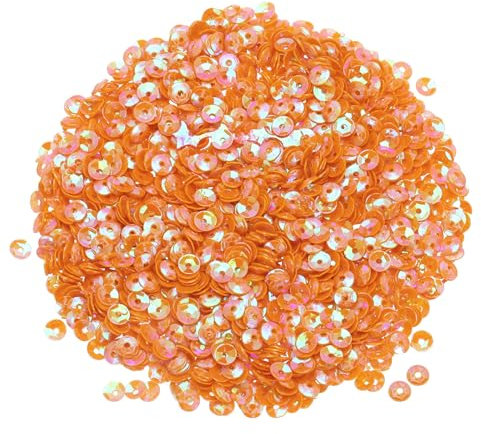 QUARKZMAN Lose Pailletten 4MM Glitzer 3000 Stück Orange