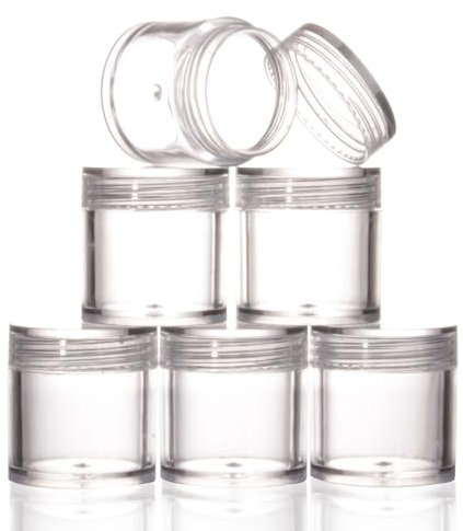 COSIDEA Lot de 24 pots vides ronds en plastique transparent de 10 g pour recharge de produits cosmétiques