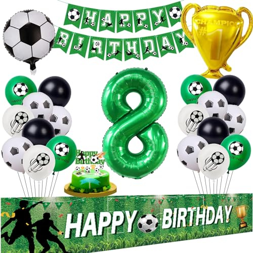 Fussball Luftballon 8. Geburtstag Grün Fußball 8 Geburtstag Hintergrund 8 Jahre Junge Fußball Ballon 8 Grün 8 Jahre Party 8. Ballons Fussball 8. Tortendeko