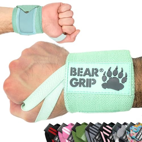 BEAR GRIP - Muñequeras para levantamiento de pesas (se venden en pares) (AQUA-WRAPS)