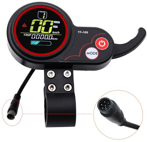 6 Pin Pannello Display Scooter Elettrico 48V TF‑100, Accessori Modifica Pan Display LCD,Controller Strumento Comunicazione,Kit Schermo Cruscotto,Indicatore Strumenti per 10 Skateboard KUGOO M4/M4 Pro
