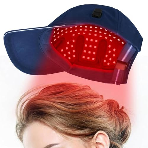 BAIXDM Rotlicht-Therapiehut, 160 Stück Lampenperlen, Ölkontrollierende Haarwuchskappe, Wellenlänge 630 Nm, 850 Nm Und 940 Nm, LED-Haarwuchskappe, Für Kopfumfang 58 cm–61 cm