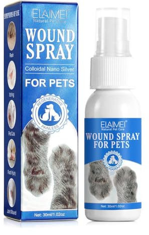 Cikiki Atmungsaktives und wasserdichtes Haustier Wundspray Wundheilungsspray Wundspray Flüssigkeitsdesinfektion hämostatisches Spray Haustier Wundspray Haustier Reinigungsspray