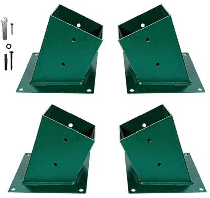 A-Frame Swing Brackets, 4x4 Base 4 Pcs (Inner Size 3.6x3.6) - Heavy Duty Swing Support for Wood and Concrete Floor, Corrosion-Resistant Metal Powder Coated