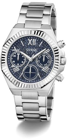 Guess Equality Damen Armbanduhr in der Farbe Silber mit Armband aus Edelstahl, Wasserdichtigkeit: 5 bar, Gehäusedurchmesser: 40 mm, GW0769L1