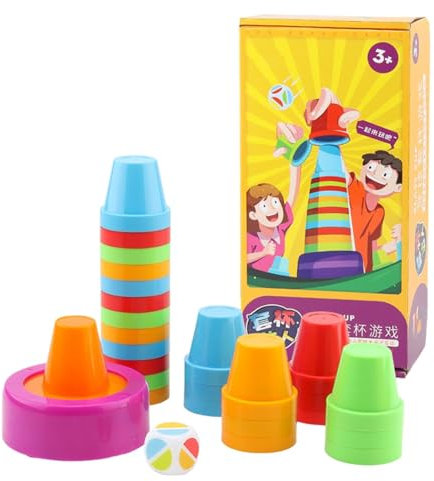 Juego De Vasos Apilables: Juguetes Apilables De Vasos Competitivos De Mesa | Juegos Interactivos De Apilamiento De Vasos Coloridos Que Aceleran | Juego De Tazas Rápidas Multifuncional, Juego Educativo