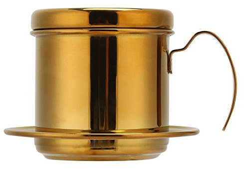 Beufee Mini-Kaffeemaschine, Camping-Perkolator, Kaffeekanne, Edelstahl, Kaffeetasse, Handkaffeetropf