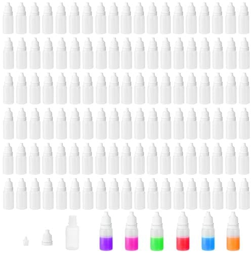 AHAQU 250 Pack 10ml Plastic Dropper Bottle, Translucent Liquid Dropper Bottles, Empty Squeezable Dropper Bottle with Cap for Eye Drops, Essential Oils
