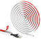 Trunking for Electric Cables,Self Adhesive Tape Cable Duct to Hide Wire,14x10mm Mini Semi-circular Side Opening Trunking Cable Trunking white, Flexible Cord Cover for Wires on Wall Floor