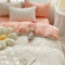 Freyamy Bettwäsche 220x240cm 3teilig Weiß Rosa Herz Mädchen Bettwaren-Sets Romantisch Liebe Bettwäsche 100% Microfaser Liebesmotiv Bettbezug mit Reißverschluss und 2 Kissenbezug 80x80cm
