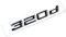 ERAKAFZTTK 3D ABS Chrom Matt Schwarz 320d Logo Emblem Auto Hinten Stamm Buchstaben Aufkleber Fit for BMW 320d E46 E90 E92 f30 F31 G20 Auto Zubehör(Glossy Black)