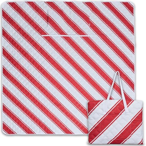 Picknickdecke wasserdicht 200x200cm isoliert & gepolstert - Stranddecke sandfrei – ideal für Camping, Strand, Festivals, Kinder und Parks - ultra leichte faltbare & waschbare – Outdoordecke XXL