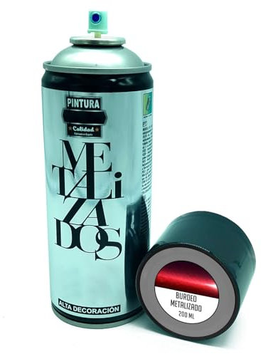 AC - Bote de Pintura en Spray - Fabricado en España - Ideal para cualquier superficie, Madera, Metal, Cartón, Piedra o Cerámica - Capacidad de 200 ML - Color Burdeos Metalizado