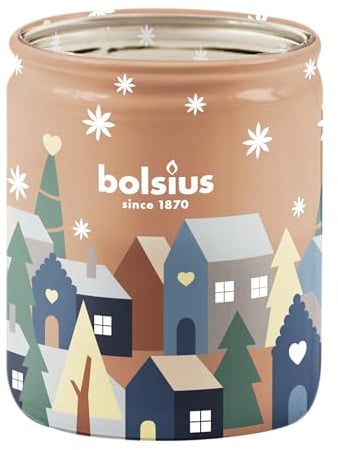 Bolsius Kerze im Glas mit Aufdruck - 82 x 68 mm - Silent Night - Ohne Palmöl