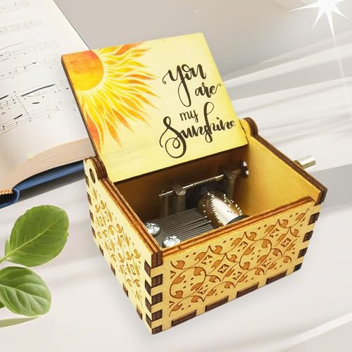 Tongyixin Spieluhr Holz,Spieluhr Zum EinnäHen,You Are My Sunshine-Spieluhr,Mutter Tochter Geschenk FüR Kinder, MitschüLer, Freunde,My Melody