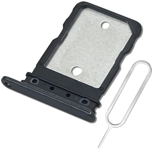 ExtKry SIM Kartenfach für Google Pixel 7 Pro Dual SIM Tray,Schwarz | Originalqualität SIM Karte Rahmen Kartenhalter Card Tray Dual SIM Tray mit SIM Pin.