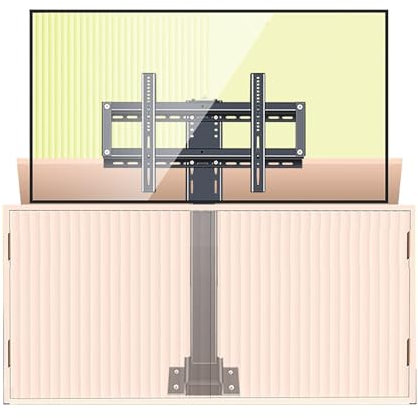 CAFIEDR Elektrischer Teleskop-TV-Lift - Manuelle Drehung um 360 ° nach Links und rechts, im Schrank verstaubarer TV-Lift, passend für 26-70-Zoll-LED-Bildschirme, mit Einer Tragkraft von 60 kg