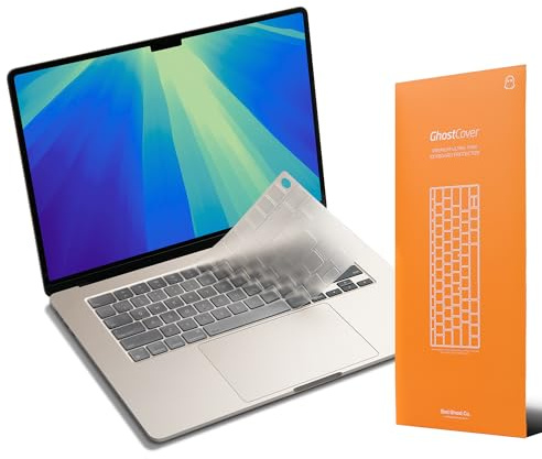 GhostCover FlexType Premium Keyboard Protector for High-Performance Typing, Compatible with 2021-2026 MacBook Pro 14/16 MacBook Air 13/15 M5-M1 Pro/Max MacBook Neo Touch ID, EU Keyboard, Clear