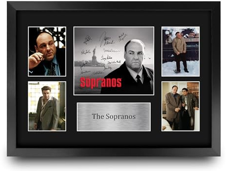 HWC Trading The Sopranos Gifts Printed Signed Autograph Presentation Photo Montage Display for TV Show Fans - A3 Framed